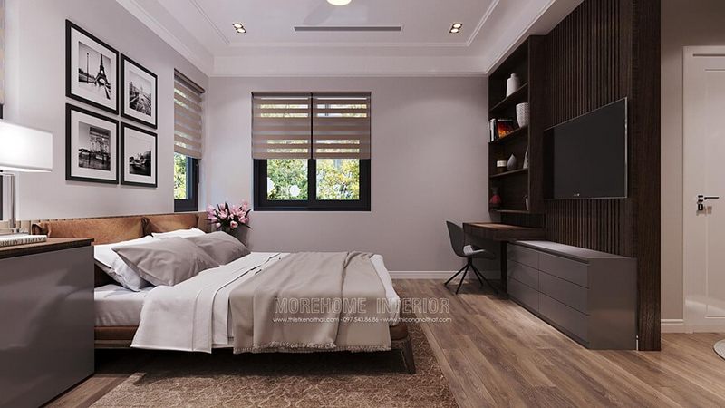 Mẫu thiết kế nội thất phòng ngủ gỗ đẹp, đầy sang trọng và hiện đại.