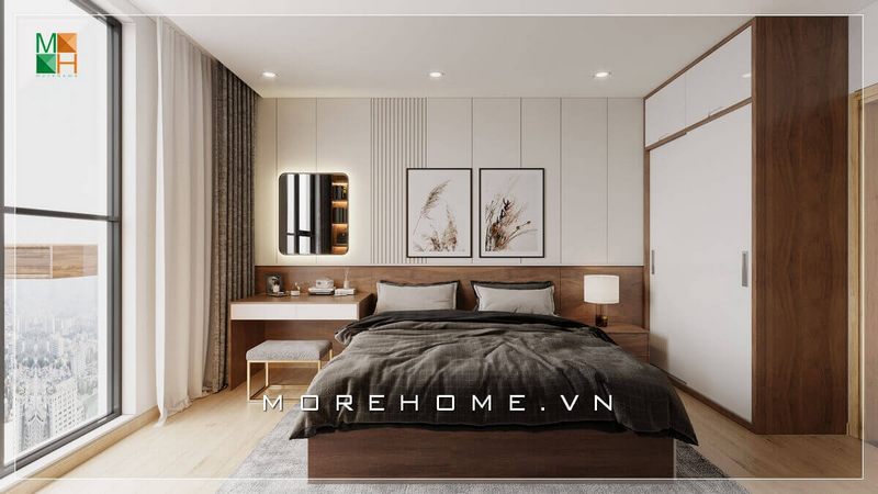Một mẫu phòng ngủ hiện đại có tất cả các tiện nghi cần thiết cho các căn hộ, nhà phố và biệt thự.
